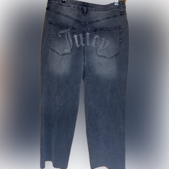 Juicy Couture Women’s Rhinestone Black Stretchy Wide Leg Jeans - Picture 5 of 5